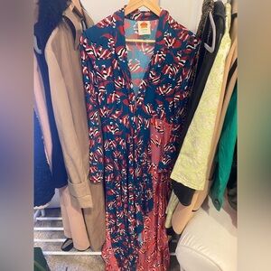 Farm Rio Anteater Long Sleeve Maxi Dress